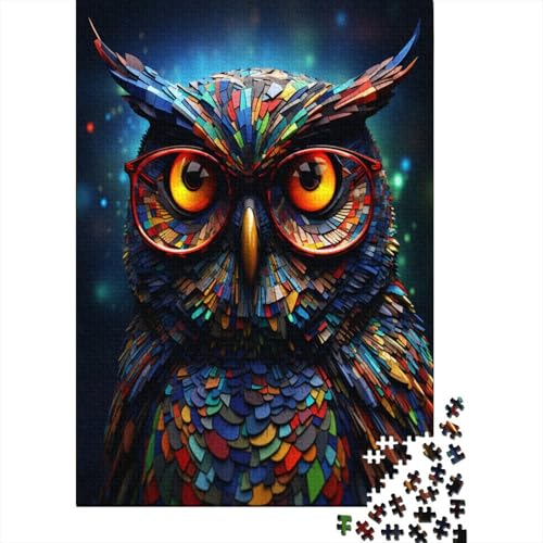 Farbenfrohes Puzzle Coole Eule Geschicklichkeitsspiel Home Dekoration Puzzle Tier Puzzle-Geschenk Puzzle 1000 Teile Herausforderndes Puzzle Für Erwachsene Und Kinder 1000pcs (75x50cm) von VesFy