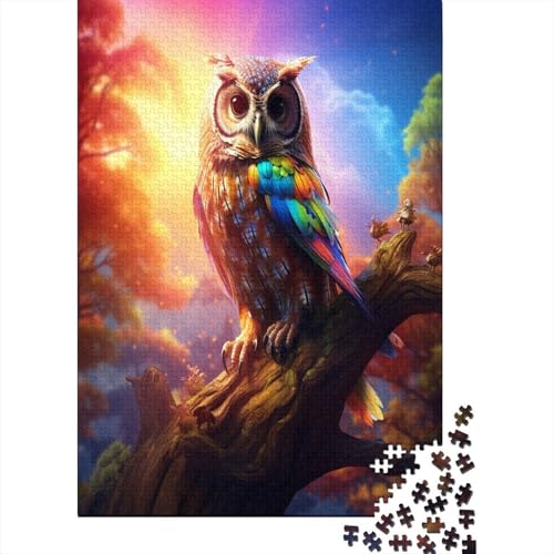 Farbenfrohes Puzzle Coole Eule Klassische Puzzles Erwachsene Puzzles Tier Puzzle-Geschenk Puzzle 300 Teile Impossible Puzzle Für Erwachsene Und Kinder 300pcs (40x28cm) von VesFy