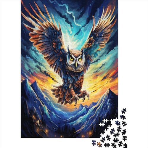 Farbenfrohes Puzzle Coole Eule Puzzle Farbenfrohes Legespiel Home Dekoration Puzzle Tier Puzzle-Geschenk 1000-teilige Puzzles Impossible Puzzle Für Erwachsene 1000pcs (75x50cm) von VesFy