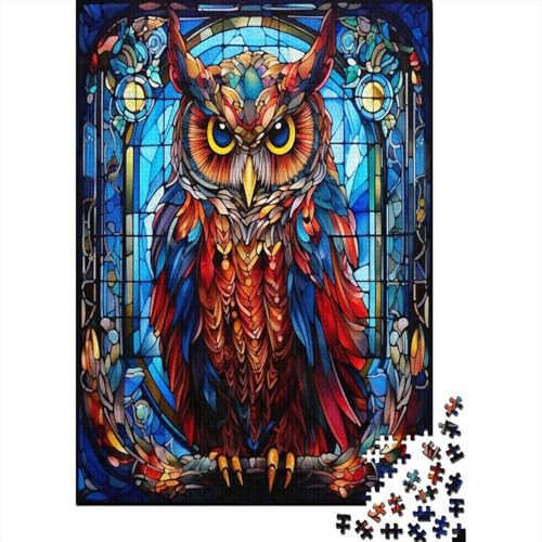 Farbenfrohes Puzzle Coole Eule Puzzle Farbenfrohes Legespiel Home Dekoration Puzzle Tier Puzzle-Geschenk 1000-teilige Puzzles Impossible Puzzle Für Erwachsene 300pcs (40x28cm) von VesFy