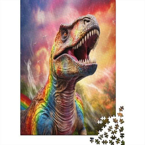 Farbenfrohes Puzzle Cooler Dinosaurierierier Puzzle Farbenfrohes Legespiel Home Dekoration Puzzle Ancient Tiers Puzzle-Geschenk 1000-teilige Puzzles Impossible Puzzle Für Erwachsene 300pcs (40x28cm) von VesFy