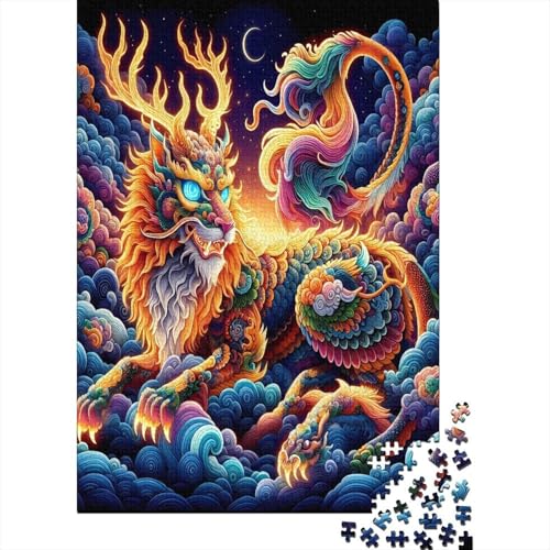 Farbenfrohes Puzzle Cooler Drache Klassische Puzzles Erwachsene Puzzles Tier Puzzle-Geschenk Puzzle 1000 Teile Impossible Puzzle Für Erwachsene Und Kinder 300pcs (40x28cm) von VesFy