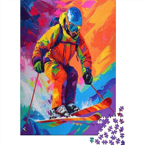 Farbenfrohes Puzzle Cooles Skifahren Geschicklichkeitsspiel Home Dekoration Puzzle Sport Puzzle-Geschenk Puzzle 1000 Teile Erwachsenen Puzzle Für Erwachsene 300pcs (40x28cm) von VesFy