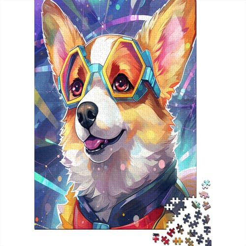 Farbenfrohes Puzzle Corgi Hund Klassische Puzzles Lernspiel Herausforderung Spielzeug Tier Puzzle-Geschenk 500-teilige Puzzles Herausforderndes Puzzle Für Erwachsene 500pcs (52x38cm) von VesFy