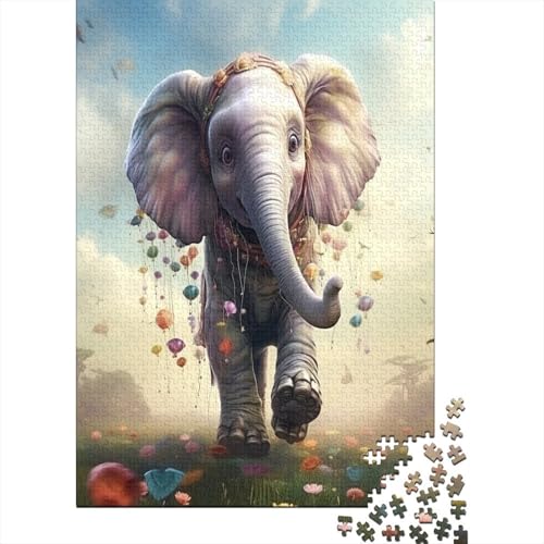 Farbenfrohes Puzzle Cute Elefant Geschicklichkeitsspiel Home Dekoration Puzzle Tier Puzzle-Geschenk Puzzle 500 Teile Erwachsenen Puzzle Für Erwachsene 500pcs (52x38cm) von VesFy