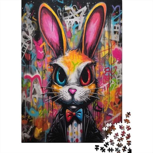 Farbenfrohes Puzzle Doodle-Häschen Geschicklichkeitsspiel Home Dekoration Puzzle Tier Puzzle-Geschenk Puzzle 300 Teile Erwachsenen Puzzle Für Erwachsene 300pcs (40x28cm) von VesFy