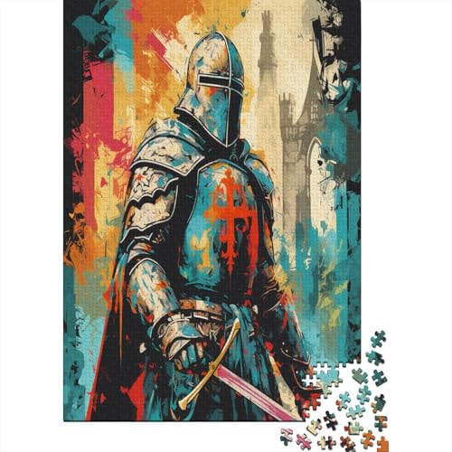 Farbenfrohes Puzzle Gepanzerter Krieger Puzzle Farbenfrohes Legespiel Home Dekoration Puzzle Mächtiger Krieger Clevere Rätsel Puzzle 300 Teile Impossible Puzzle Für Erwachsene Und Kinder (40x28cm) von VesFy