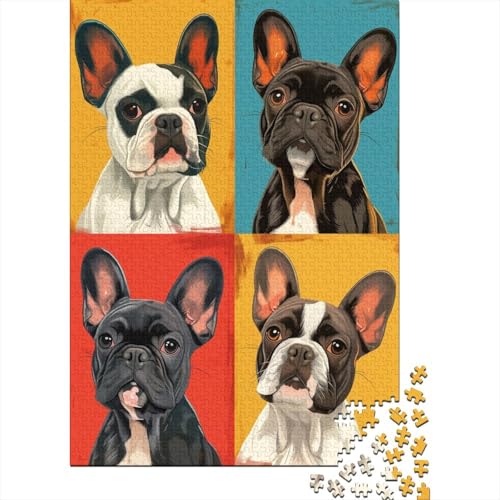 Farbenfrohes Puzzle Kampfhund Klassische Puzzles Home Dekoration Puzzle Tier Puzzle 1000 Teile Herausforderndes Puzzle Für Erwachsene 1000pcs (75x50cm) von VesFy