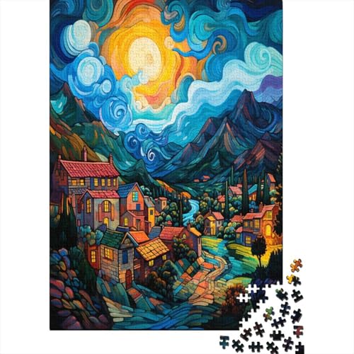 Farbenfrohes Puzzle Kleine Stadt Klassische Puzzles Lernspiel Herausforderung Spielzeug Schöne Stadt Puzzle-Geschenk 1000-teilige Puzzles Herausforderndes Puzzle Für Erwachsene 1000pcs (75x50cm) von VesFy