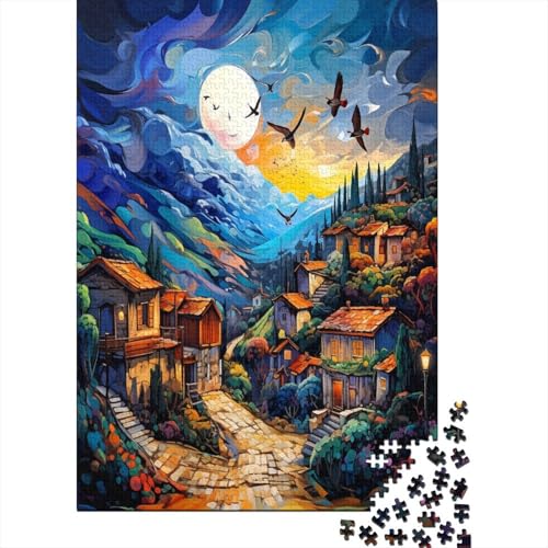 Farbenfrohes Puzzle Kleine Stadt Puzzle Farbenfrohes Legespiel Home Dekoration Puzzle Schöne Stadt Buntes Legespiel Puzzle 1000 Teile Herausforderndes Puzzle Für Die Ganze Familie 500pcs (52x38cm) von VesFy