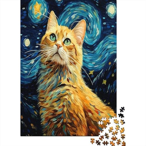 Farbenfrohes Puzzle Künstlerische Katze Geschicklichkeitsspiel Home Dekoration Puzzle Tier Puzzle-Geschenk Puzzle 1000 Teile Erwachsenen Puzzle Für Erwachsene 1000pcs (75x50cm) von VesFy