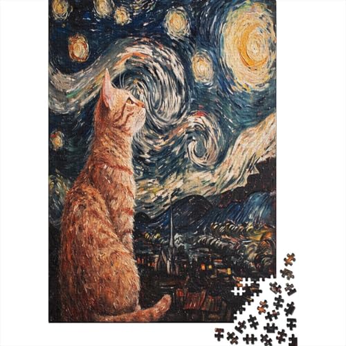 Farbenfrohes Puzzle Künstlerische Katze Klassische Puzzles Home Dekoration Puzzle Tier Puzzle-Geschenk 1000 Teile Geburtstagsgeschenk Für Erwachsene Für Erwachsene Und Kinder 1000pcs (75x50cm) von VesFy