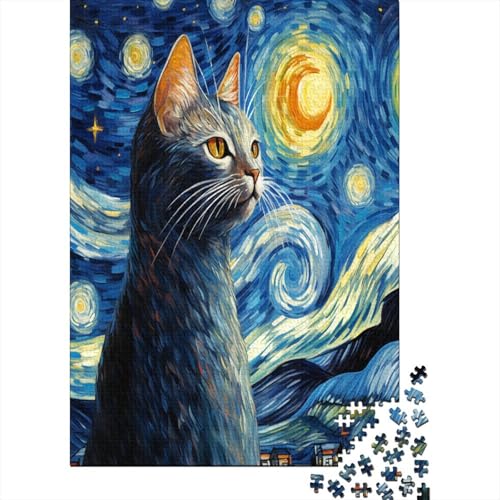 Farbenfrohes Puzzle Künstlerische Katze Klassische Puzzles Home Dekoration Puzzle Tier Puzzle-Geschenk 300 Teile Puzzle Erwachsenen Puzzle Für Erwachsene Kinder 300pcs (40x28cm) von VesFy