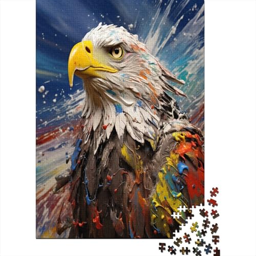 Farbenfrohes Puzzle Kunst Adler Klassische Puzzles Lernspiel Herausforderung Spielzeug Tier Puzzle-Geschenk 1000-teilige Puzzles Herausforderndes Puzzle Für Erwachsene 500pcs (52x38cm) von VesFy