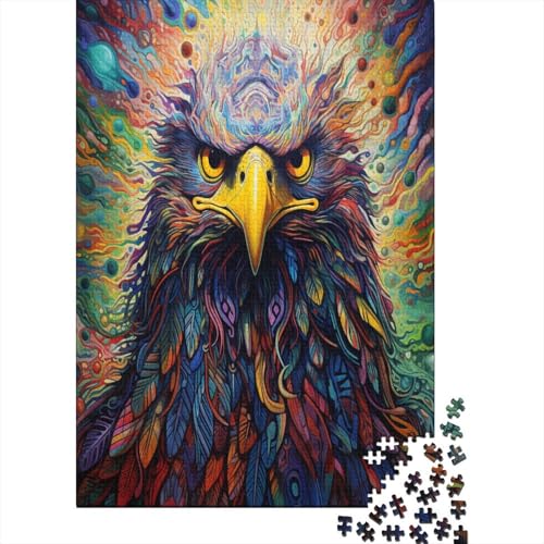 Farbenfrohes Puzzle Kunst Adler Klassische Puzzles Lernspiel Herausforderung Spielzeug Tier Puzzle-Geschenk 1000-teilige Puzzles Herausforderndes Puzzle Für Erwachsene 500pcs (52x38cm) von VesFy