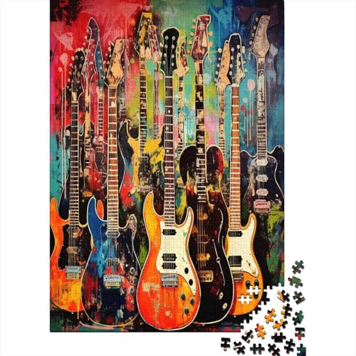 Farbenfrohes Puzzle Kunst-Gitarre Geschicklichkeitsspiel Erwachsene Puzzles Musikinstrumente Puzzle-Geschenk 1000-teilige Puzzles Erwachsenen Puzzle Für Erwachsene Und Kinder 1000pcs (75x50cm) von VesFy