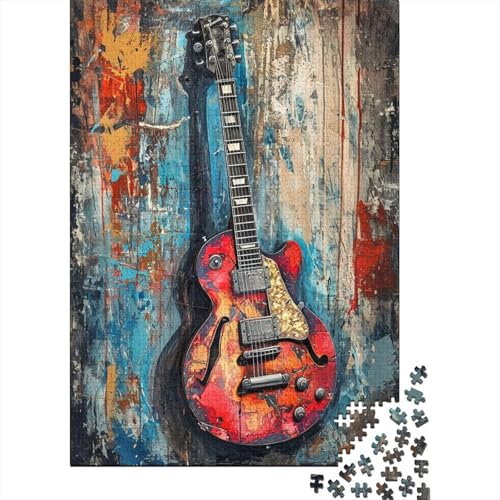 Farbenfrohes Puzzle Kunst-Gitarre Geschicklichkeitsspiel Erwachsene Puzzles Musikinstrumente Puzzle-Geschenk 1000-teilige Puzzles Erwachsenen Puzzle Für Erwachsene Und Kinder 300pcs (40x28cm) von VesFy