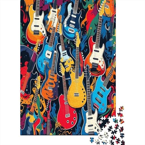 Farbenfrohes Puzzle Kunst Gitarre Geschicklichkeitsspiel Home Dekoration Puzzle Musikinstrumente Puzzle-Geschenk Puzzle 1000 Teile Erwachsenen Puzzle Für Erwachsene 1000pcs (75x50cm) von VesFy