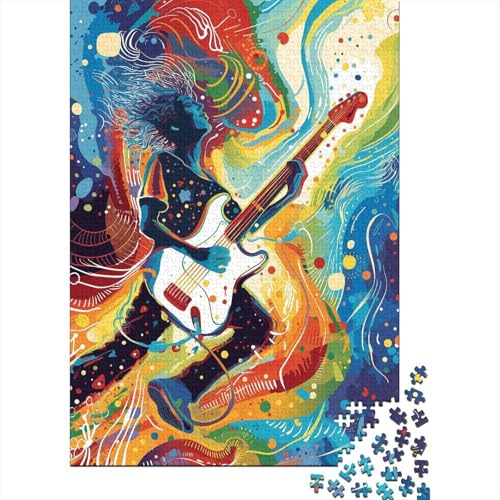 Farbenfrohes Puzzle Kunst-Gitarre Klassische Puzzles Lernspiel Herausforderung Spielzeug Musikinstrumente Puzzle-Geschenk 1000-teilige Puzzles Herausforderndes Puzzle Für Erwachsene 500pcs (52x38cm) von VesFy