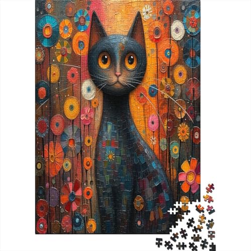 Farbenfrohes Puzzle Kunst Katze Klassische Puzzles Home Dekoration Puzzle Tier Puzzle 1000 Teile Herausforderndes Puzzle Für Erwachsene 1000pcs (75x50cm) von VesFy