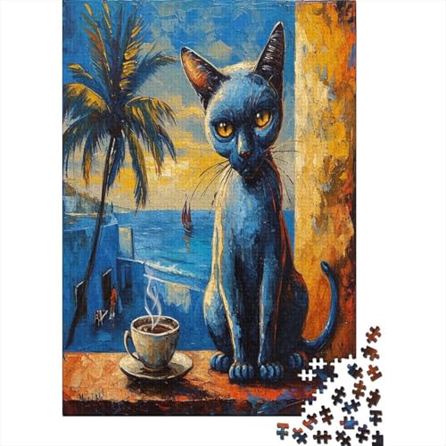 Farbenfrohes Puzzle Kunst Katze Klassische Puzzles Lernspiel Herausforderung Spielzeug Tier Puzzle-Geschenk 1000-teilige Puzzles Herausforderndes Puzzle Für Erwachsene 1000pcs (75x50cm) von VesFy