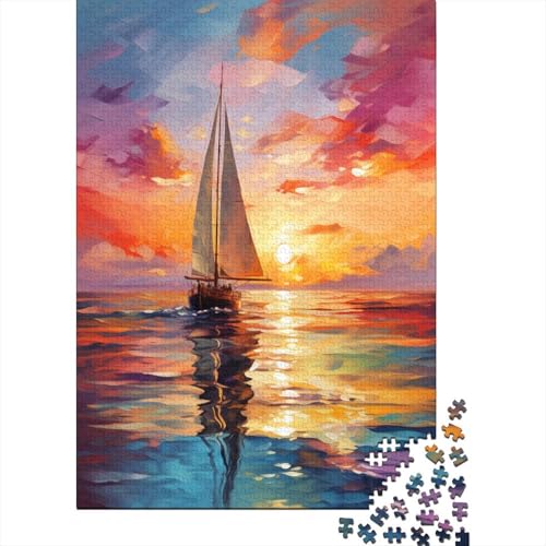 Farbenfrohes Puzzle Kunst Segelboot Klassische Puzzles Home Dekoration Puzzle Fahrzeug Puzzle 1000 Teile Herausforderndes Puzzle Für Erwachsene 300pcs (40x28cm) von VesFy