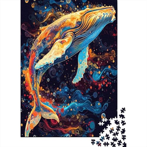 Farbenfrohes Puzzle Kunst Wal Geschicklichkeitsspiel Home Dekoration Puzzle Tier Puzzle-Geschenk Puzzle 1000 Teile Erwachsenen Puzzle Für Erwachsene 1000pcs (75x50cm) von VesFy