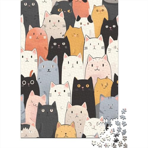 Farbenfrohes Puzzle Niedliche Katze Geschicklichkeitsspiel Erwachsene Puzzles Tier Puzzle-Geschenk 300-teilige Puzzles Erwachsenen Puzzle Für Erwachsene Und Kinder 300pcs (40x28cm) von VesFy