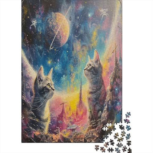 Farbenfrohes Puzzle Niedliche Katze Geschicklichkeitsspiel Home Dekoration Puzzle Tier Puzzle-Geschenk Puzzle 1000 Teile Herausforderndes Puzzle Für Erwachsene Und Kinder 1000pcs (75x50cm) von VesFy