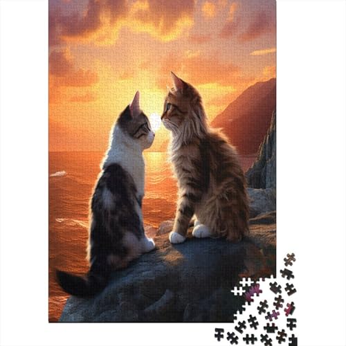 Farbenfrohes Puzzle Niedliche Katze Klassische Puzzles Home Dekoration Puzzle Tier 1000 Teile Geburtstagsgeschenk Für Erwachsene Für Erwachsene Kinder 500pcs (52x38cm) von VesFy