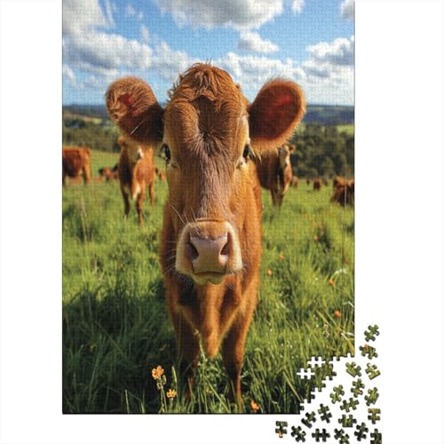 Farbenfrohes Puzzle Niedliche Kuh Geschicklichkeitsspiel Erwachsene Puzzles Tier Puzzle-Geschenk 300-teilige Puzzles Erwachsenen Puzzle Für Erwachsene Und Kinder 300pcs (40x28cm) von VesFy