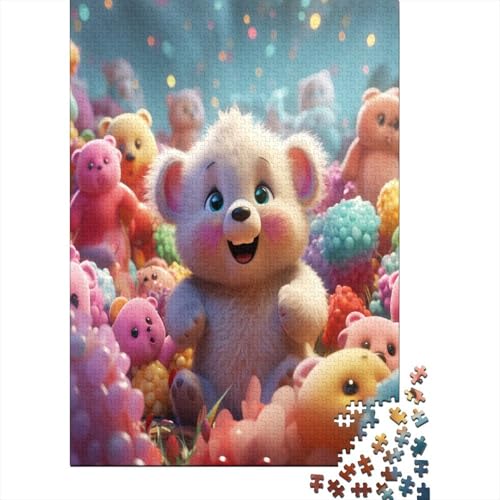 Farbenfrohes Puzzle Niedlicher Bär Klassische Puzzles Home Dekoration Puzzle Tier Puzzle-Geschenk 1000 Teile Geburtstagsgeschenk Für Erwachsene Für Erwachsene Und Kinder 500pcs (52x38cm) von VesFy