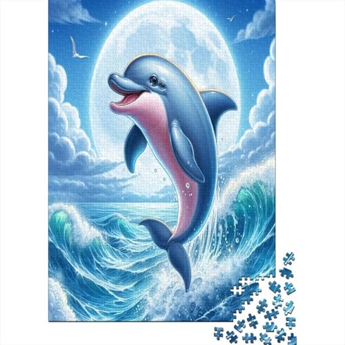 Farbenfrohes Puzzle Niedlicher Delphin Klassische Puzzles Lernspiel Herausforderung Spielzeug Tier Puzzle-Geschenk 1000-teilige Puzzles Herausforderndes Puzzle Für Erwachsene 300pcs (40x28cm) von VesFy