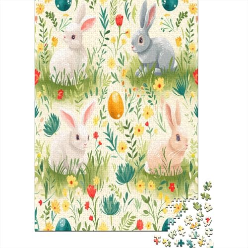 Farbenfrohes Puzzle Niedlicher Hase Geschicklichkeitsspiel Home Dekoration Puzzle Tier Puzzle-Geschenk Puzzle 1000 Teile Herausforderndes Puzzle Für Erwachsene Und Kinder 300pcs (40x28cm) von VesFy