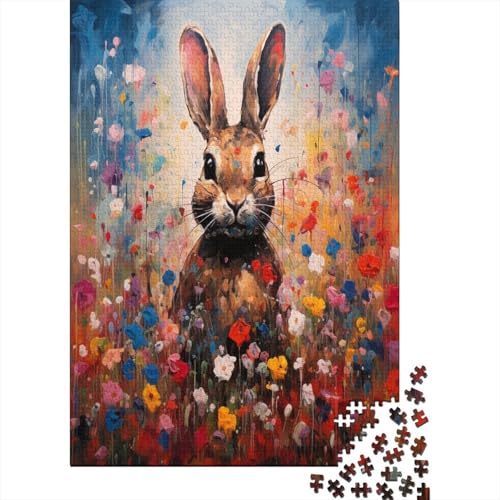 Farbenfrohes Puzzle Niedlicher Hase Puzzle Farbenfrohes Legespiel Home Dekoration Puzzle Tier Buntes Legespiel Puzzle 1000 Teile Herausforderndes Puzzle Für Die Ganze Familie 1000pcs (75x50cm) von VesFy