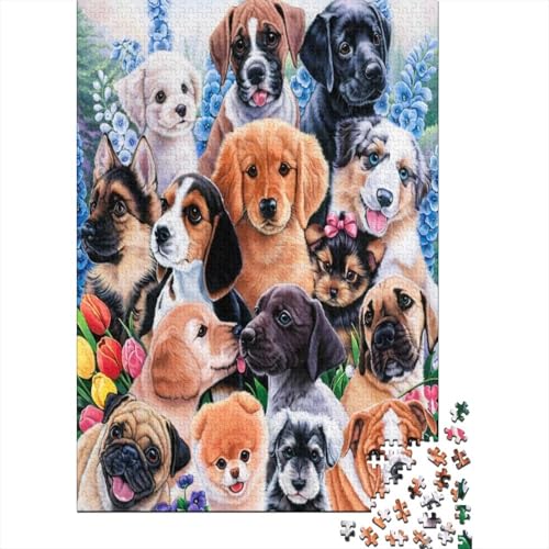 Farbenfrohes Puzzle Niedlicher Hund Klassische Puzzles Lernspiel Herausforderung Spielzeug Tier Puzzle-Geschenk 1000-teilige Puzzles Herausforderndes Puzzle Für Erwachsene 300pcs (40x28cm) von VesFy