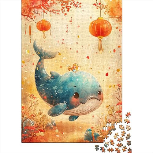 Farbenfrohes Puzzle Niedlicher Wal Geschicklichkeitsspiel Erwachsene Puzzles Tier Puzzle-Geschenk 1000-teilige Puzzles Erwachsenen Puzzle Für Erwachsene Und Kinder 1000pcs (75x50cm) von VesFy