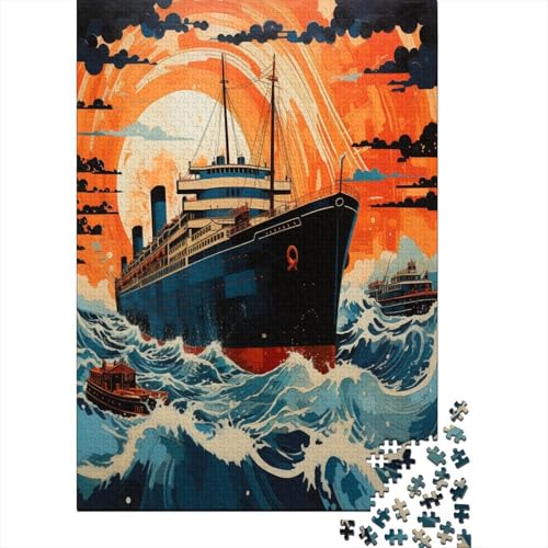 Farbenfrohes Puzzle Ozean-Kreuzfahrt Geschicklichkeitsspiel Home Dekoration Puzzle Fahrzeugs Puzzle-Geschenk Puzzle 500 Teile Herausforderndes Puzzle Für Erwachsene Und Kinder 500pcs (52x38cm) von VesFy