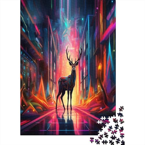 Farbenfrohes Puzzle Schöner Hirsch Geschicklichkeitsspiel Home Dekoration Puzzle Tier Puzzle-Geschenk Puzzle 300 Teile Herausforderndes Puzzle Für Erwachsene Und Kinder 300pcs (40x28cm) von VesFy