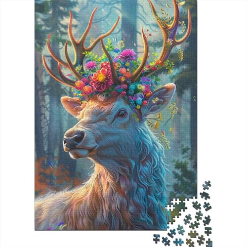 Farbenfrohes Puzzle Schöner Hirsch Geschicklichkeitsspiel Home Dekoration Puzzle Tier Puzzle-Geschenk Puzzle 500 Teile Herausforderndes Puzzle Für Erwachsene Und Kinder 500pcs (52x38cm) von VesFy