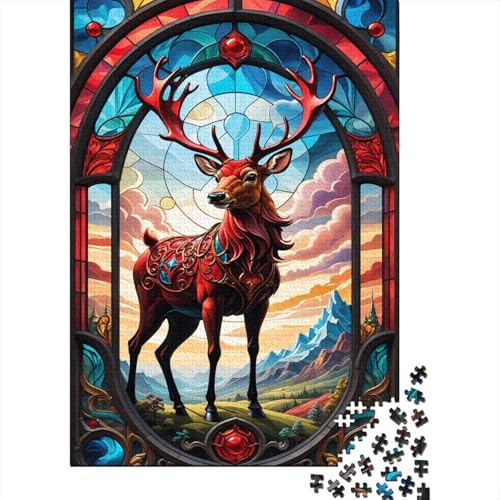 Farbenfrohes Puzzle Schöner Hirsch Klassische Puzzles Lernspiel Herausforderung Spielzeug Tier Puzzle-Geschenk 300-teilige Puzzles Herausforderndes Puzzle Für Erwachsene 300pcs (40x28cm) von VesFy