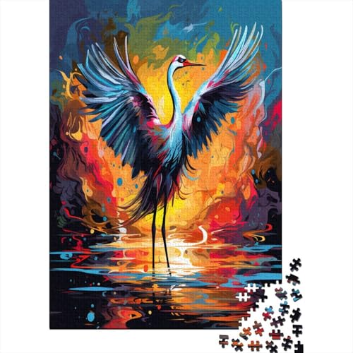 Farbenfrohes Puzzle Schöner Kranich Geschicklichkeitsspiel Home Dekoration Puzzle Tier Puzzle-Geschenk Puzzle 1000 Teile Erwachsenen Puzzle Für Erwachsene 300pcs (40x28cm) von VesFy