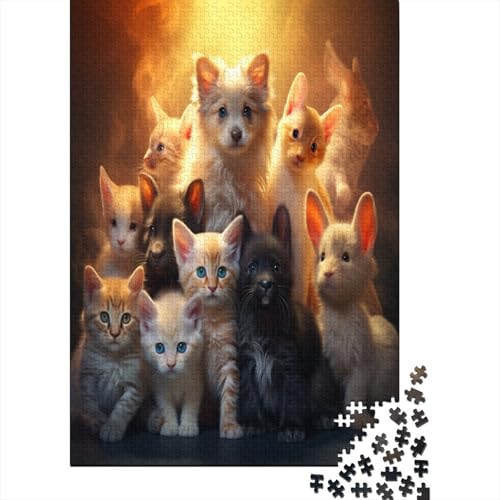 Farbenfrohes Puzzle Viele Tiere Puzzle Farbenfrohes Legespiel Home Dekoration Puzzle Cute Tiers Clevere Rätsel Puzzle 300 Teile Impossible Puzzle Für Erwachsene Und Kinder 300pcs (40x28cm) von VesFy