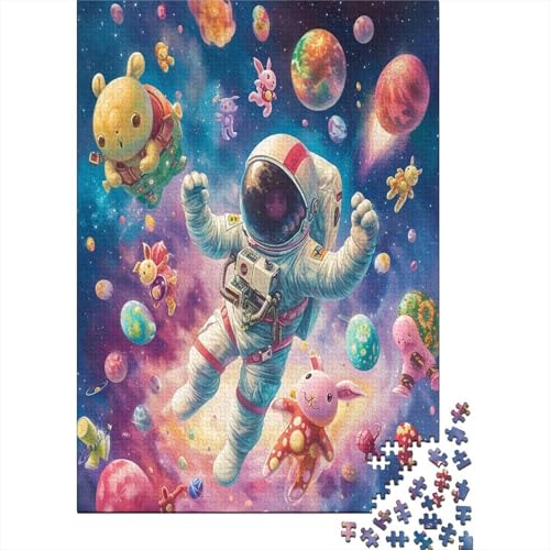 Farbenfrohes Puzzle Zeichentrick-Astronaut Klassische Puzzles Home Dekoration Puzzle Raumanzüge Puzzle 300 Teile Herausforderndes Puzzle Für Erwachsene 300pcs (40x28cm) von VesFy