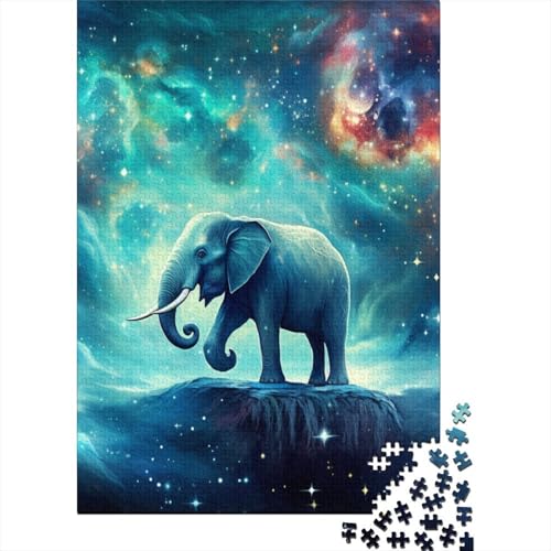 Puzzle Art Elefant Puzzle Farbenfrohes Legespiel Home Dekoration Puzzle Tier Clevere Rätsel Puzzle 500 Teile Impossible Puzzle Für Erwachsene Und Kinder 500pcs (52x38cm) von VesFy