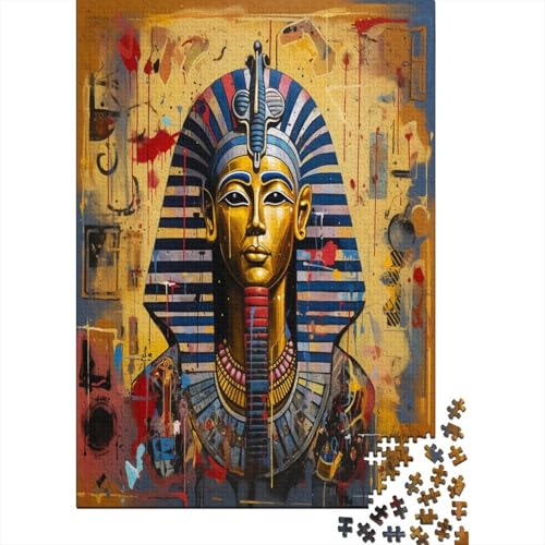 Puzzle Art Pharao Puzzle Farbenfrohes Legespiel Lernspiel Herausforderung Spielzeug Gott Buntes Legespiel 1000 Teile Impossible Puzzle Für Erwachsene 300pcs (40x28cm) von VesFy