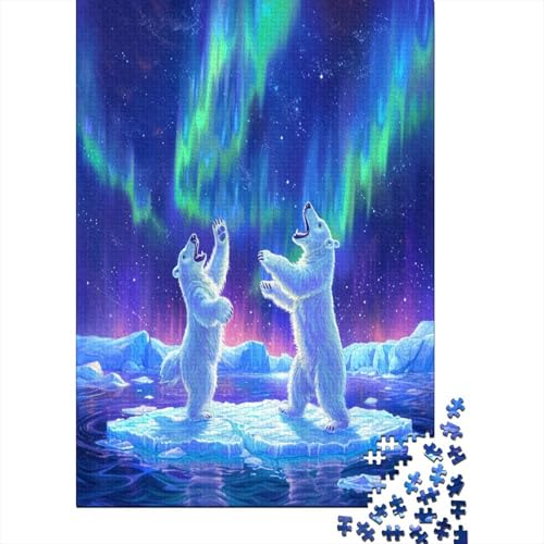 Puzzle Aurora Eisbär Geschicklichkeitsspiel Home Dekoration Puzzle Tiers Buntes Legespiel 500 Teile Geburtstagsgeschenk Für Erwachsene Für Erwachsene 500pcs (52x38cm) von VesFy