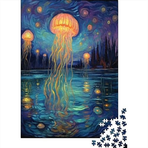 Puzzle Bunte Qualle Puzzle Farbenfrohes Legespiel Lernspiel Herausforderung Spielzeug Tier Puzzle-Geschenk Puzzle 1000 Teile Herausforderndes Puzzle Für Erwachsene 300pcs (40x28cm) von VesFy