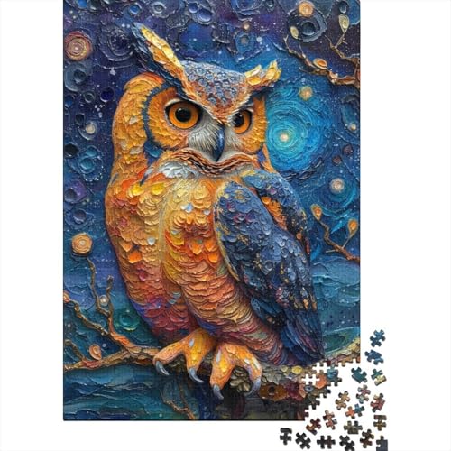 Puzzle Coole Eule Geschicklichkeitsspiel Home Dekoration Puzzle Tier Buntes Legespiel 1000 Teile Geburtstagsgeschenk Für Erwachsene Für Erwachsene 500pcs (52x38cm) von VesFy