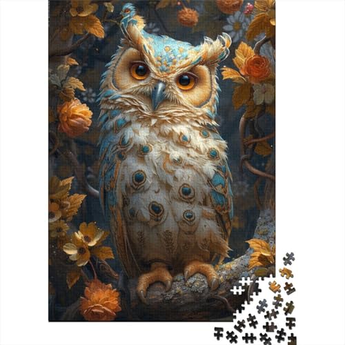 Puzzle Coole Eule Puzzle Farbenfrohes Legespiel Home Dekoration Puzzle Tier Clevere Rätsel 1000-teilige Puzzles Herausforderndes Puzzle Für Erwachsene Und Kinder 1000pcs (75x50cm) von VesFy